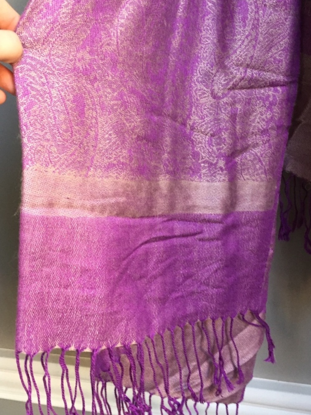 Soft Bohemian Purple Scarf - Picture 3 of 3